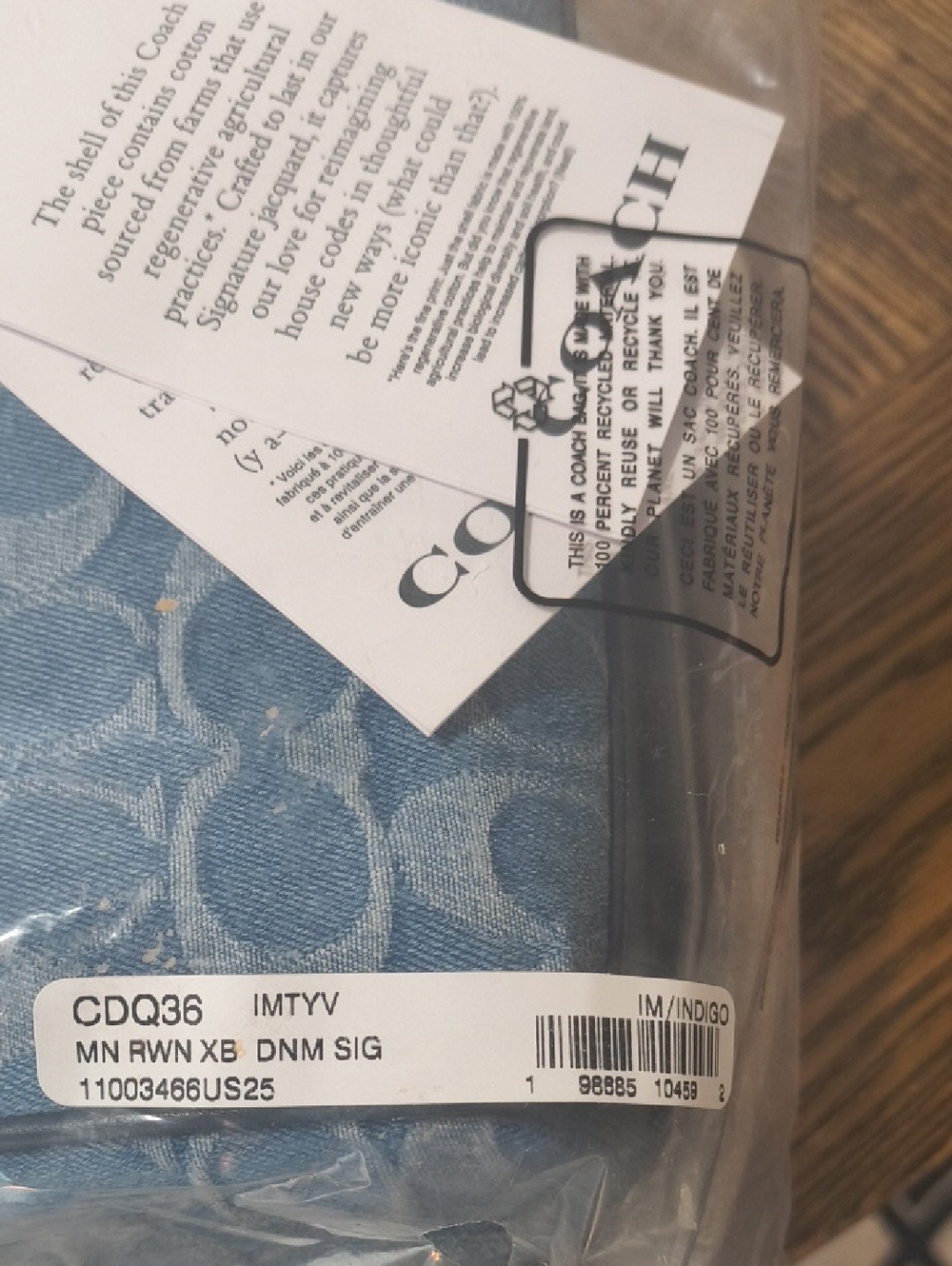 Coach Blue Signature Rowan New With Tags - Picture 2 of 6